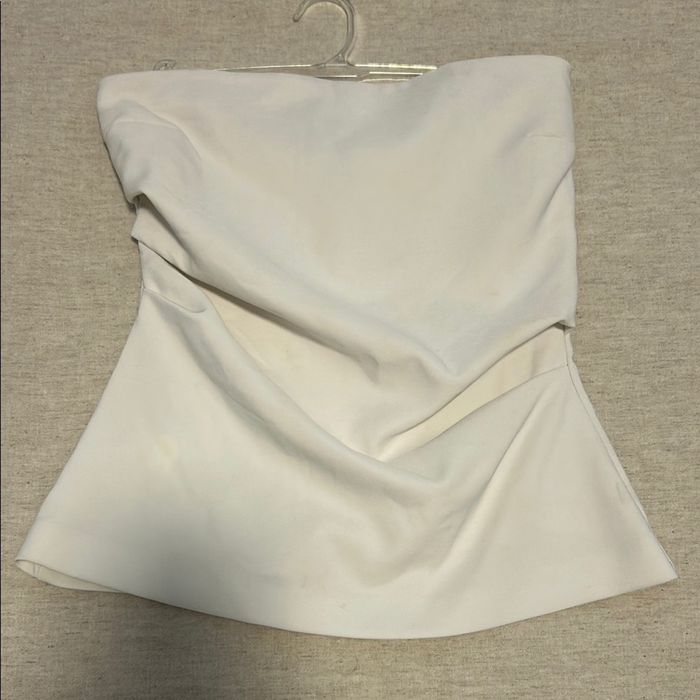 Zara White Strapless Top